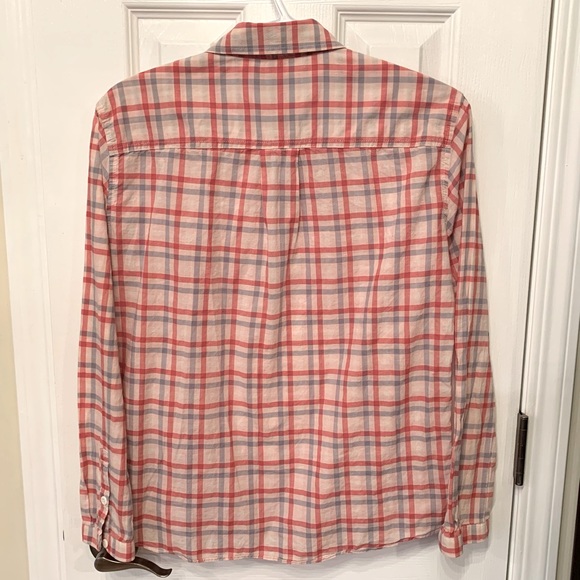 NORTH FACE pink plaid partial button down top. size XS - Picture 4 of 5